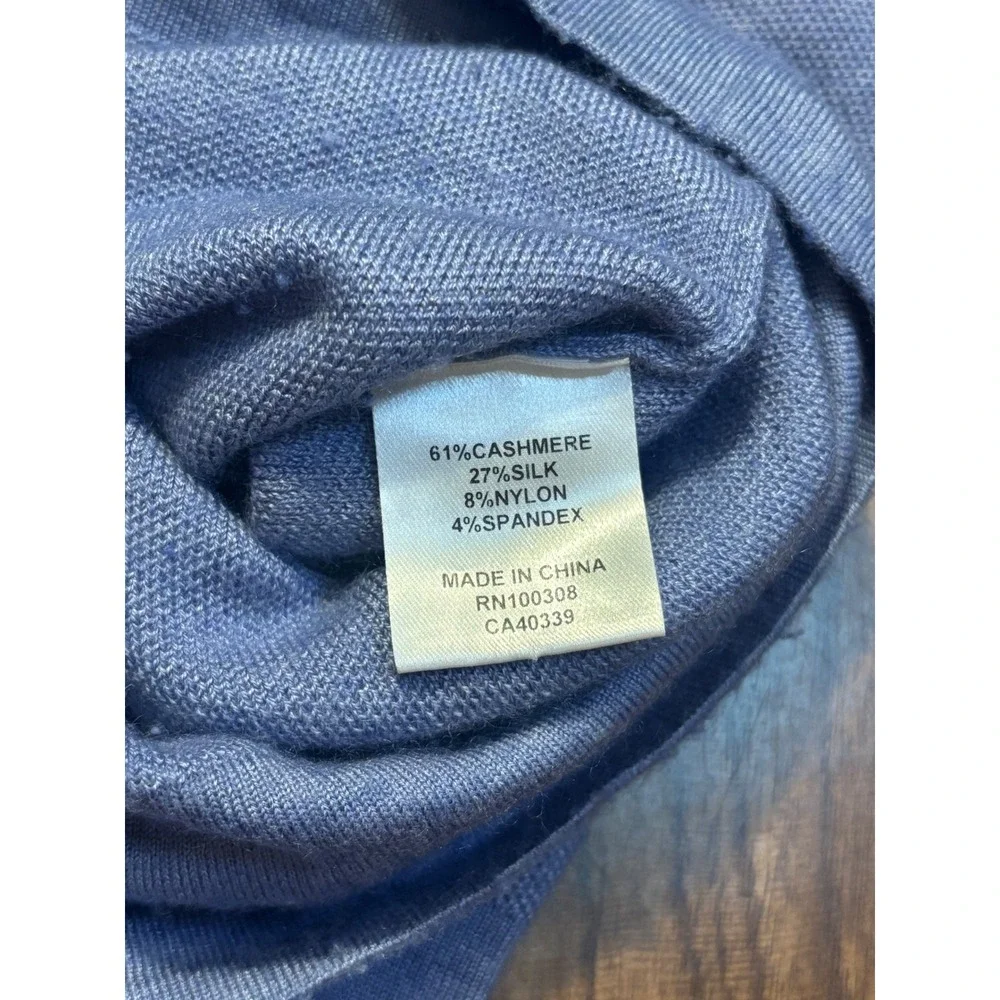 Peter‎ Millar Mens Blue Cashmere Silk Quarter Zip Sweater Large Preppy Old money
